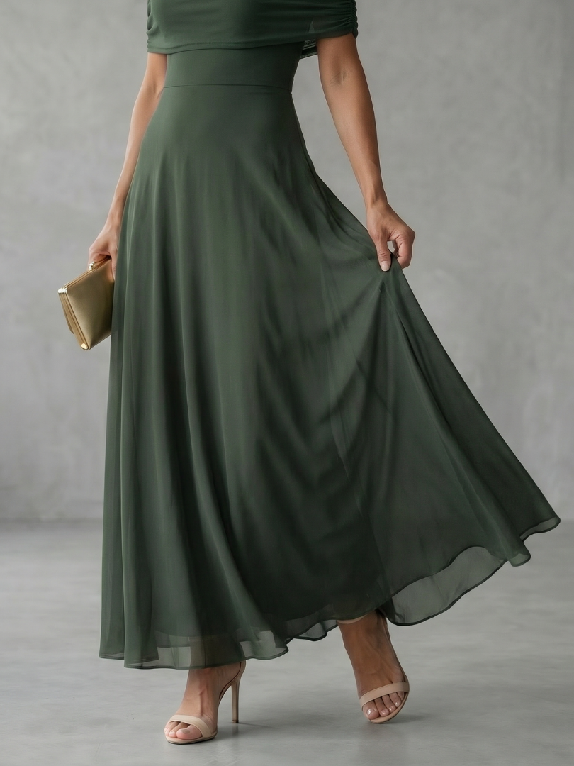 Abito Midi con Scollo Bardot