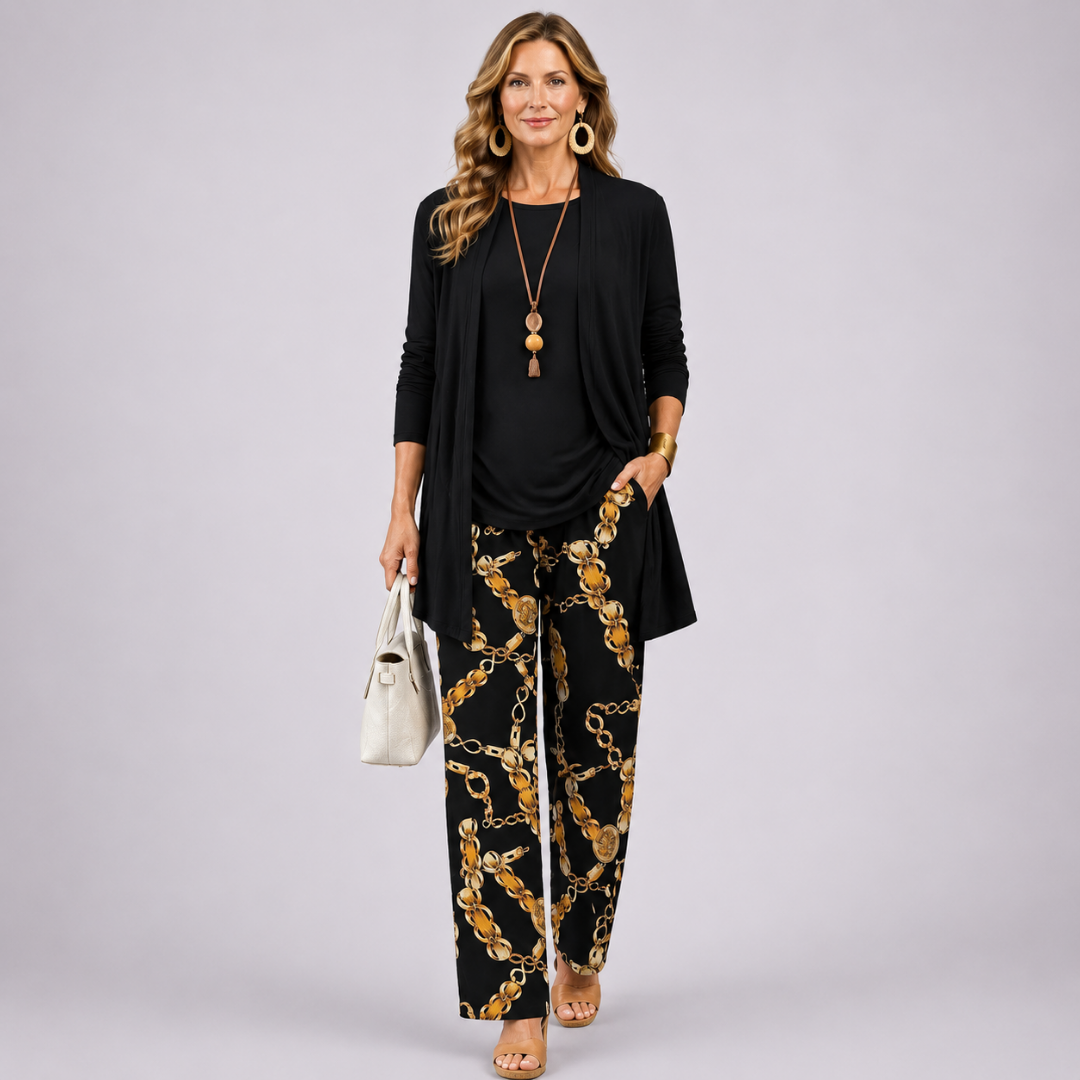 Completo con Cardigan e Pantalone Largo