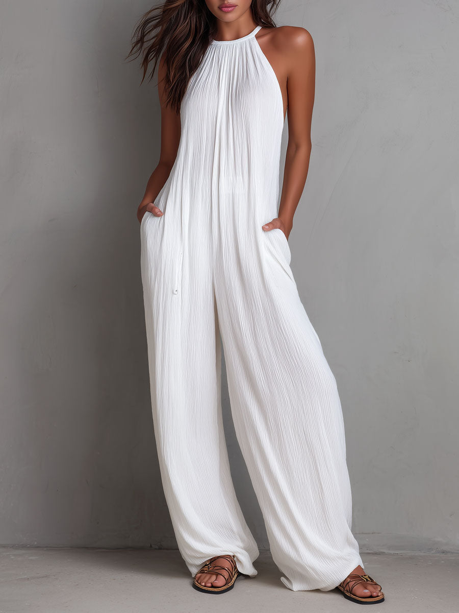 Completo Pantalone Scollo Drappeggiato