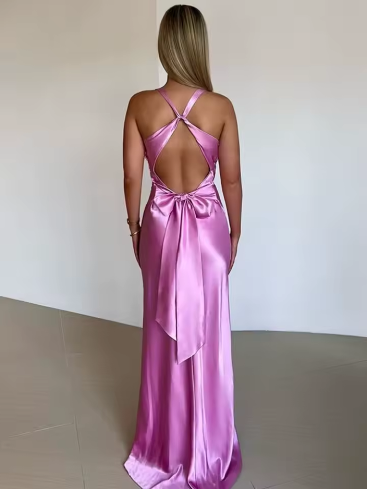 Abito Lungo Elegante con Nodo