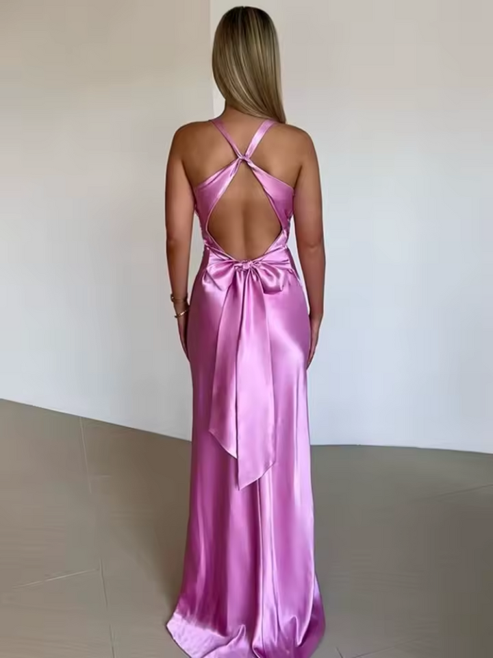 Abito Lungo Elegante con Nodo