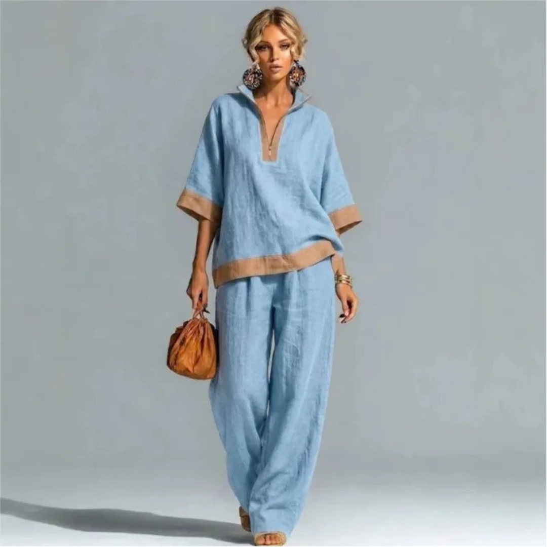 Completo Pantalone con Collo a Zip