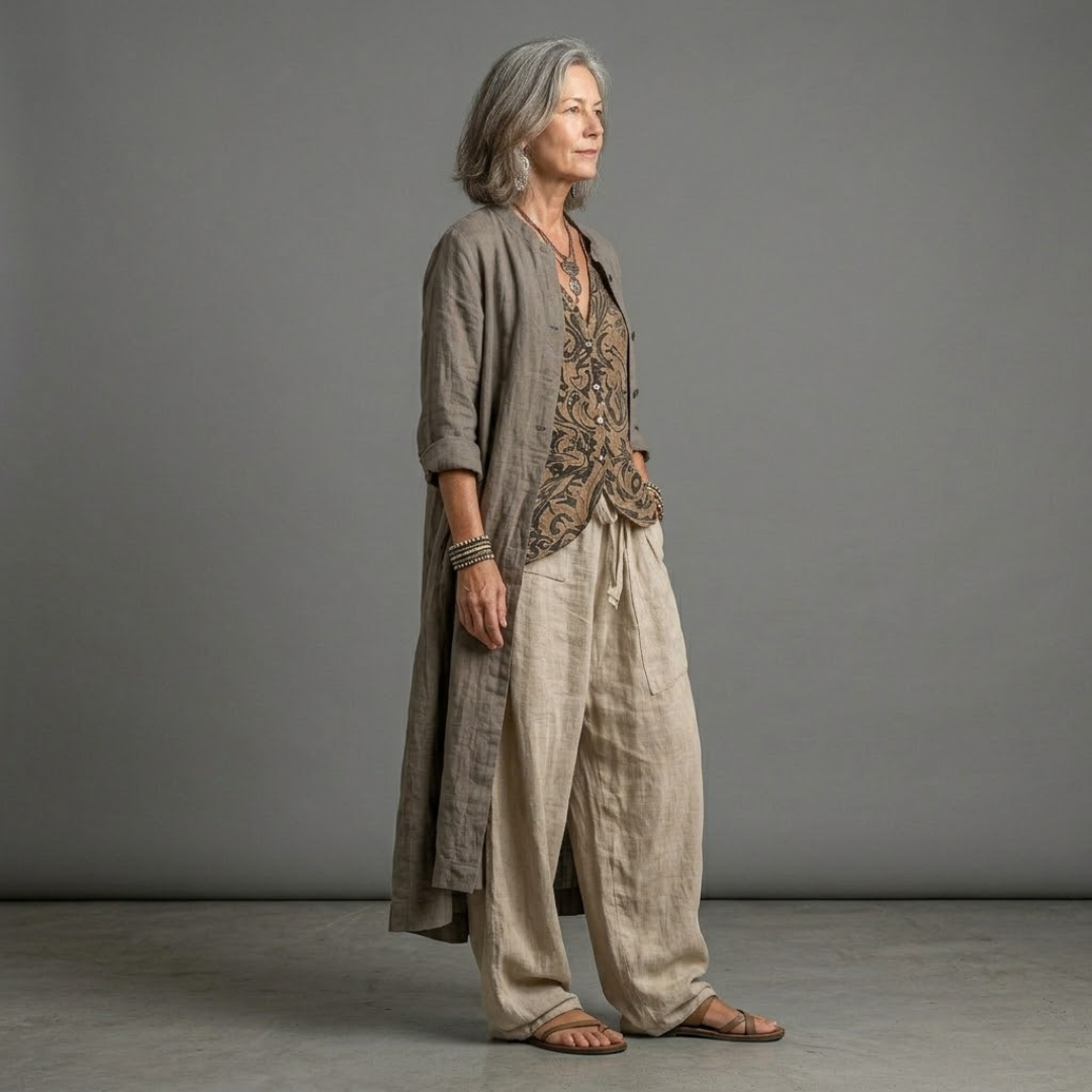 Completo Pantalone con Cardigan Lungo