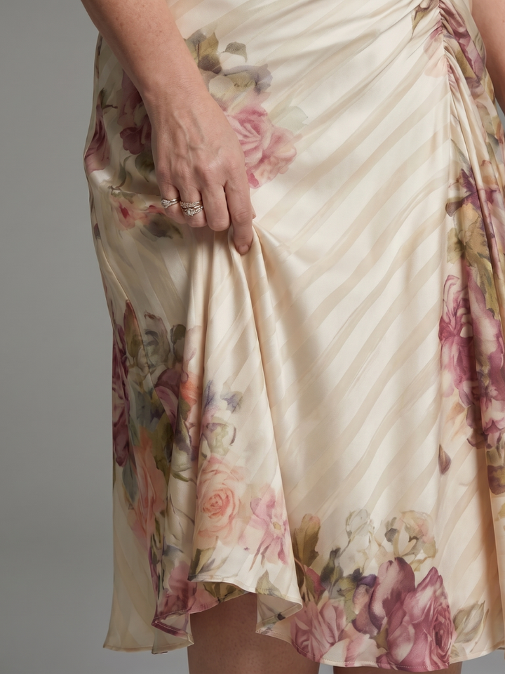 Abito Midi Floreale a Righe