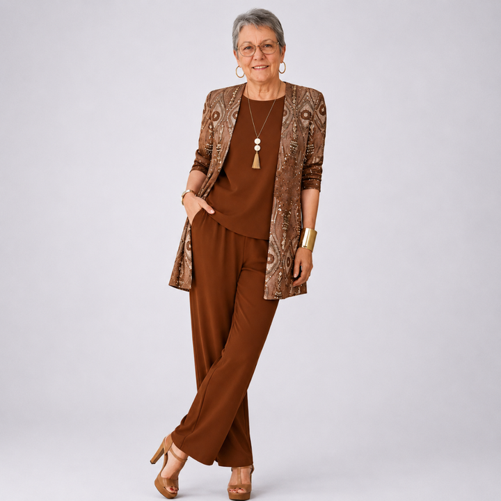 Completo con Cardigan e Pantalone Largo