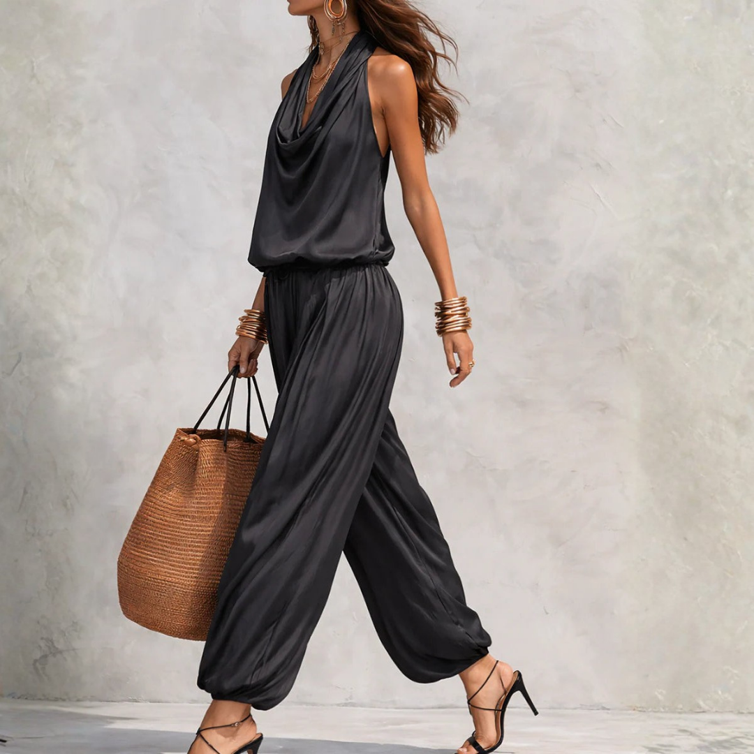 Completo Nero con Top Drappeggiato