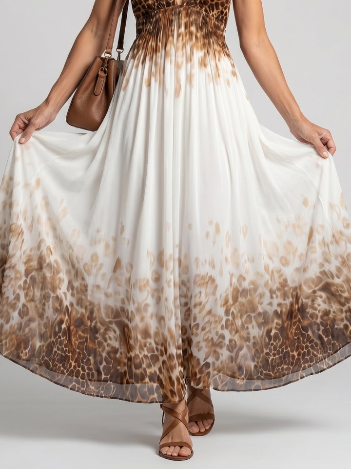 Vestito Midi Floreale Bianco