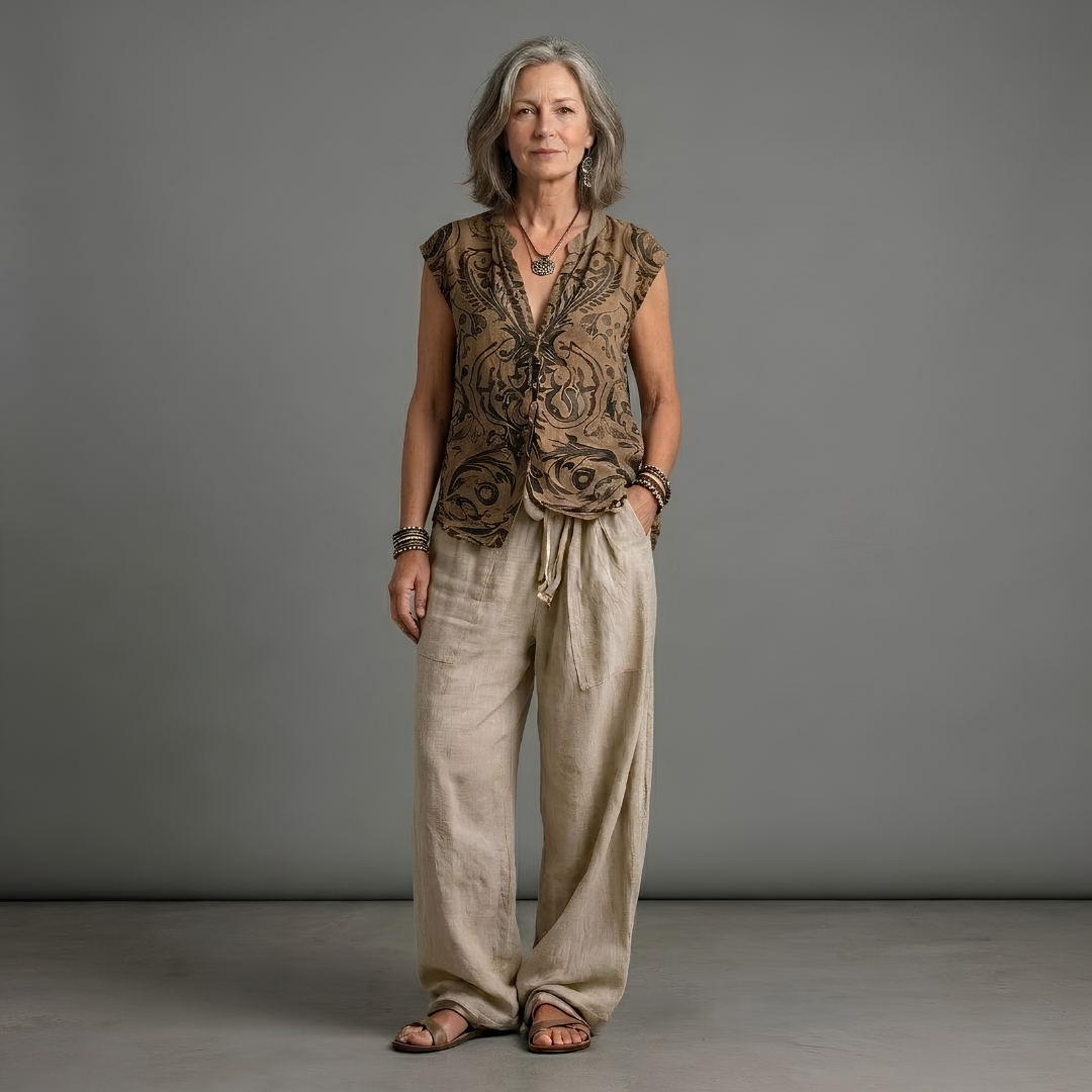 Completo Pantalone con Cardigan Lungo