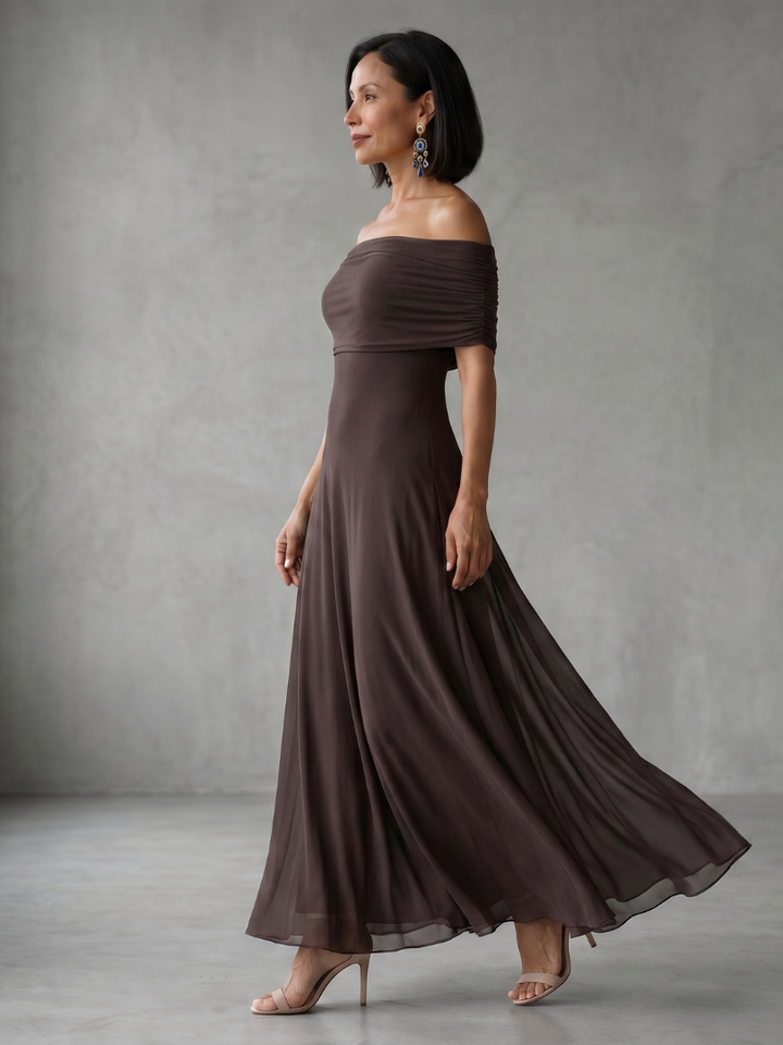 Abito Midi con Scollo Bardot