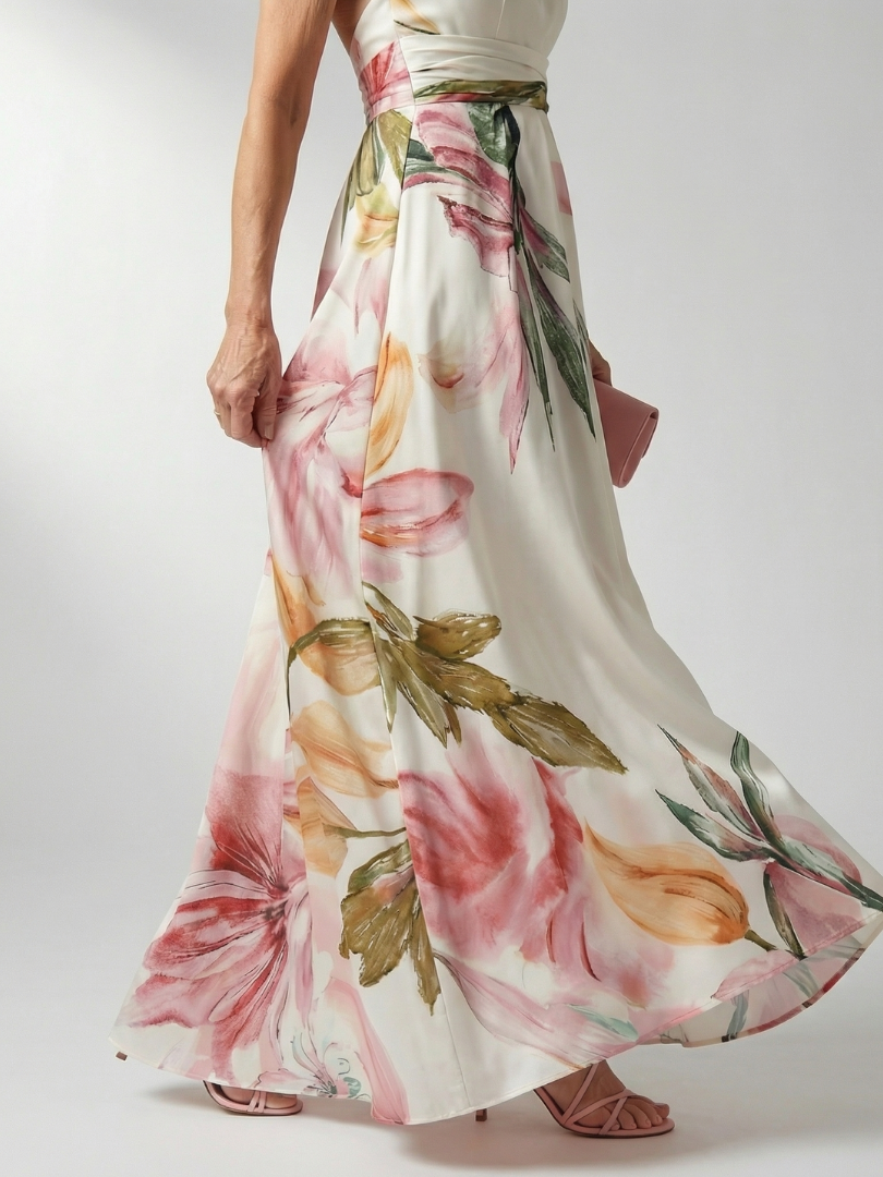 Abito Maxi Stampa Fiori