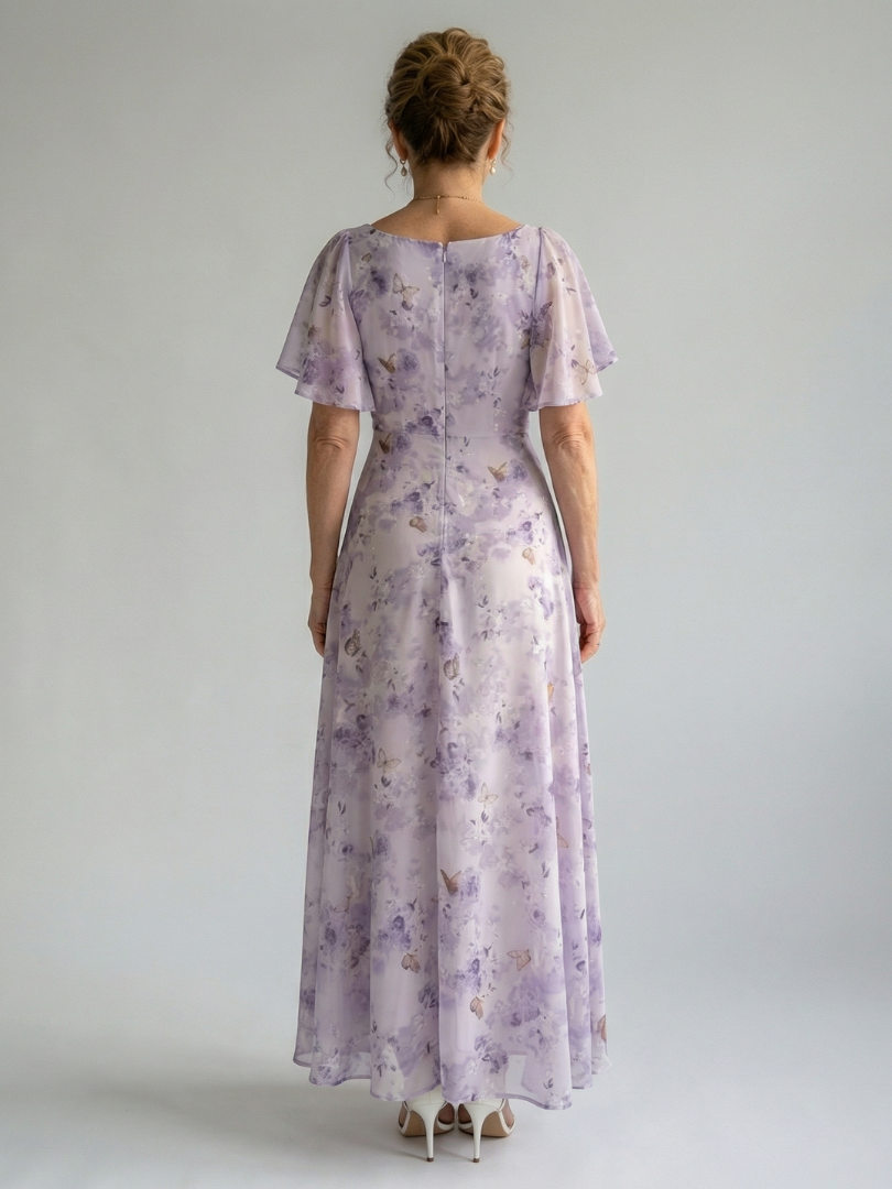 Abito Midi Floreale Lilla