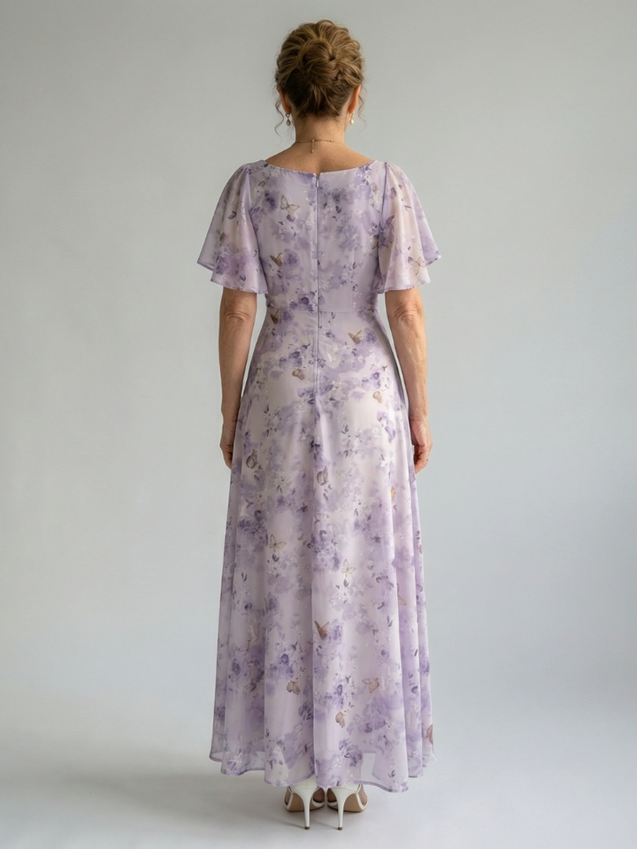 Abito Midi Floreale Lilla