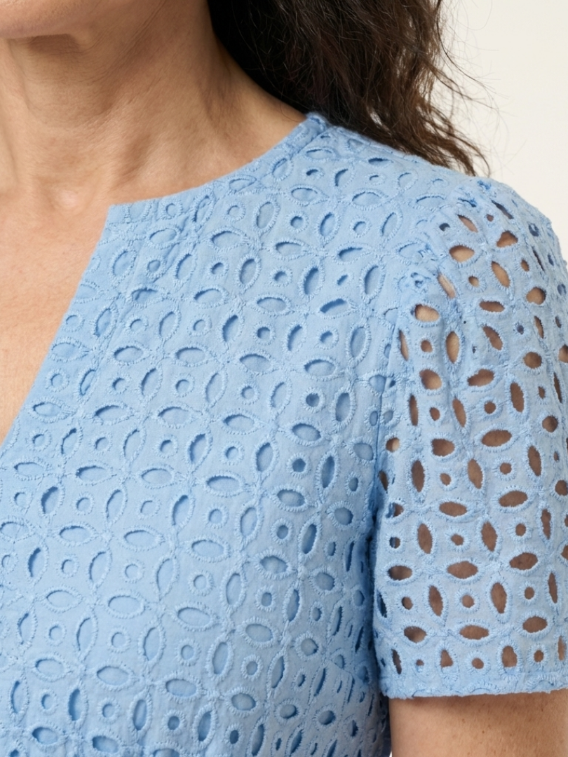 Abito Midi Azzurro Traforato