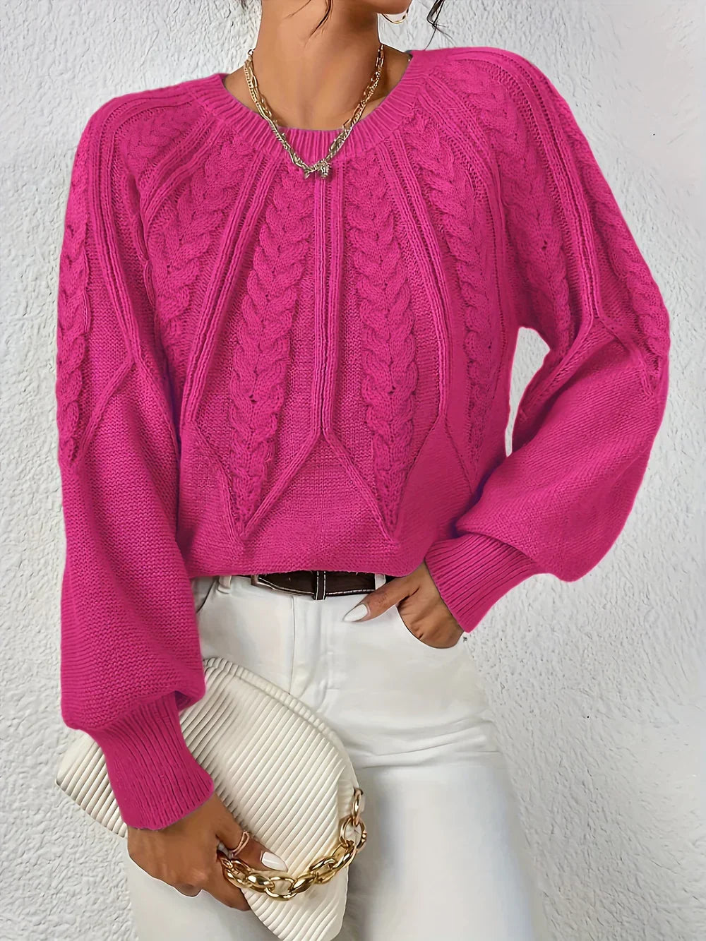 Maglione Lavorato a Trecce