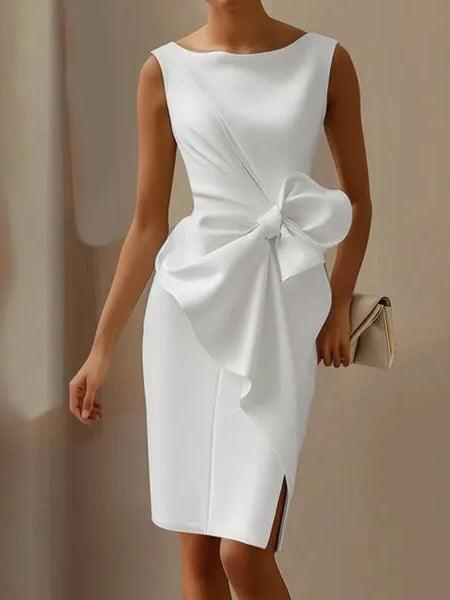 Abito Midi Elegante con Fiocco
