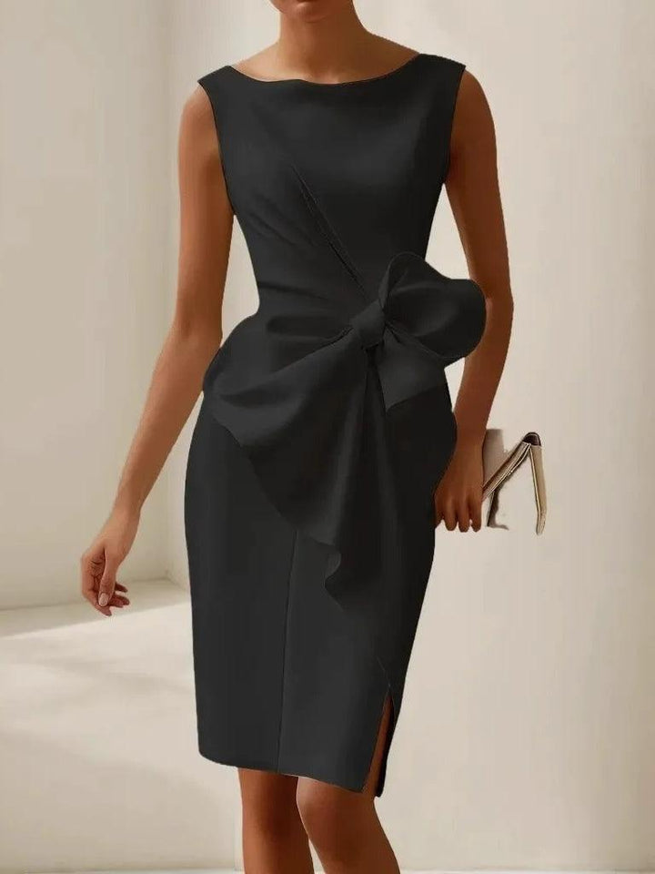 Abito Midi Elegante con Fiocco