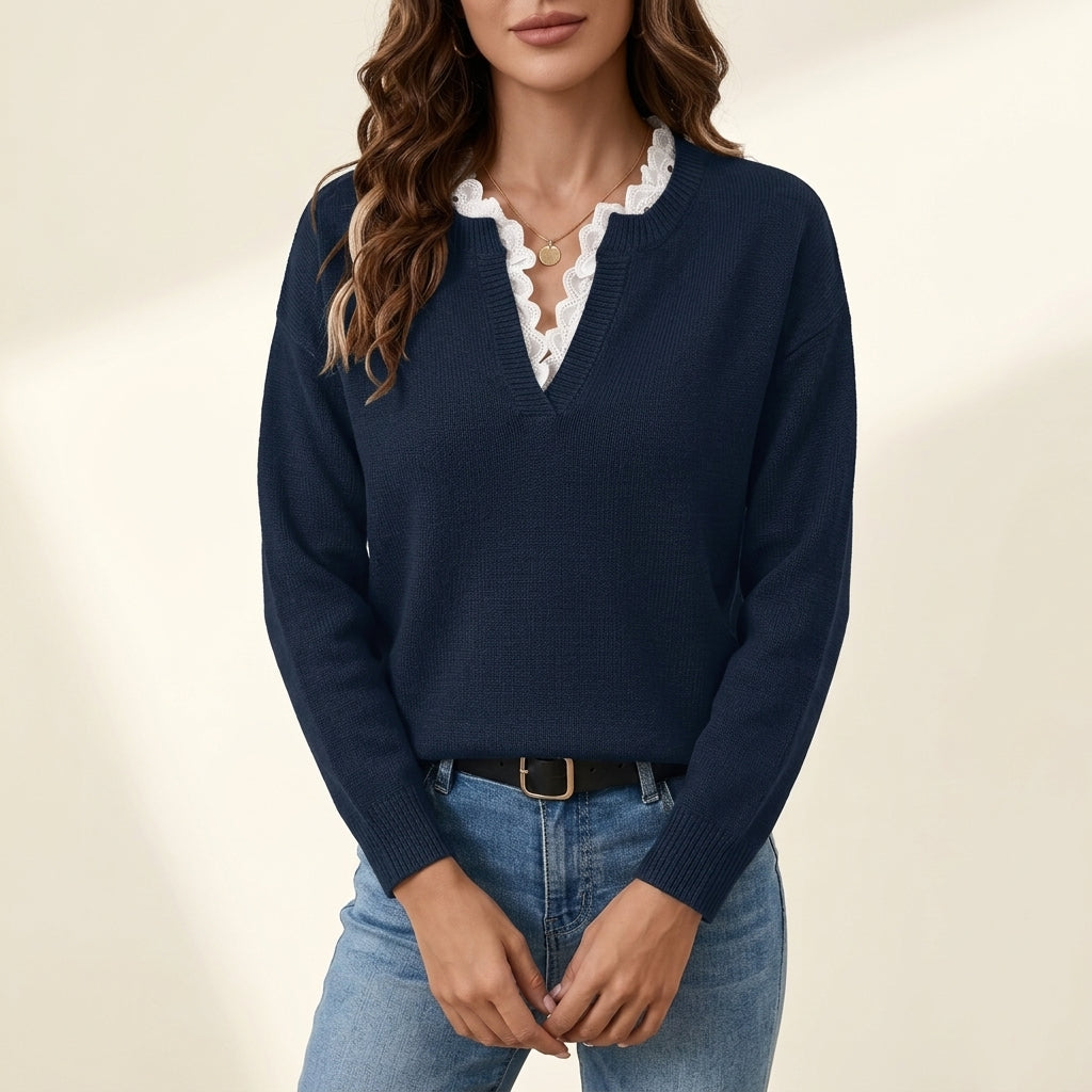 Maglione Morbido con Bordo Smerlato