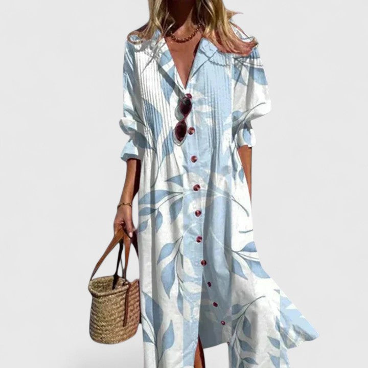 Abito Lungo a Camicia Fantasia