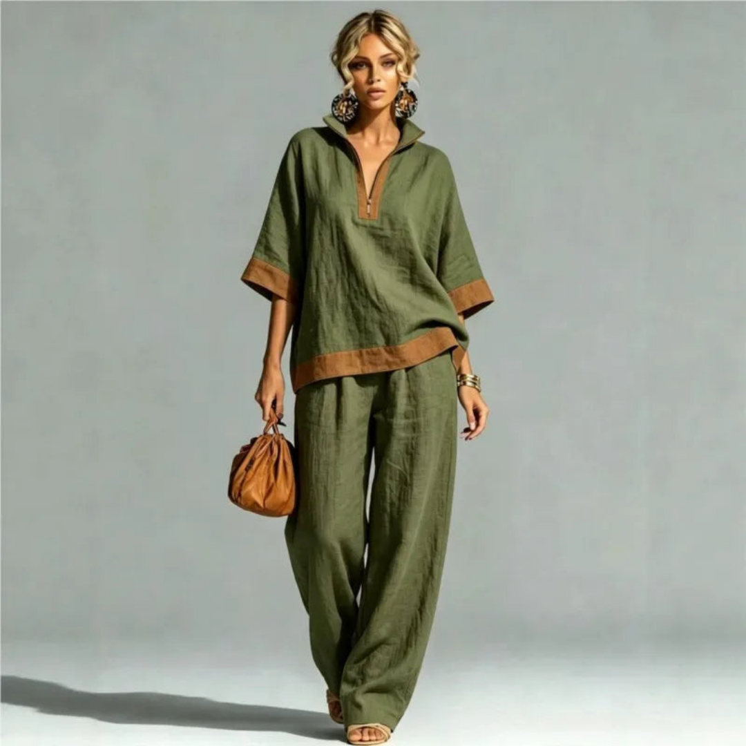 Completo Pantalone con Collo a Zip