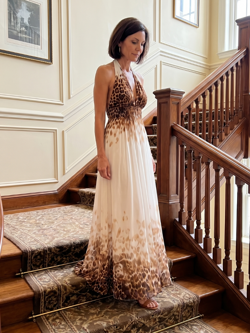Vestito Midi Floreale Bianco