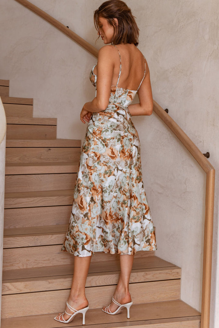 Abito Midi con Scollo Strutturato