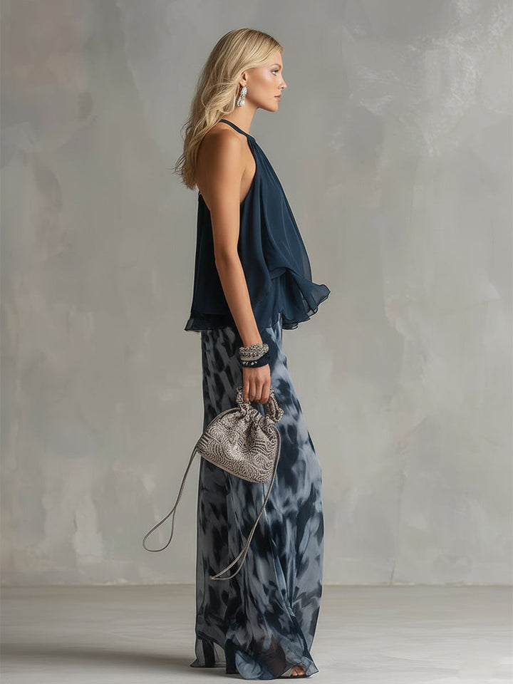 Completo Pantalone con Top a Volant