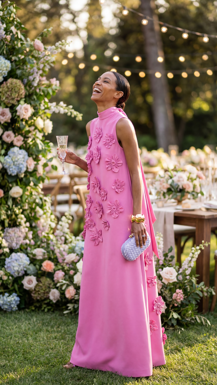 Vestito Lungo Rosa da Cerimonia