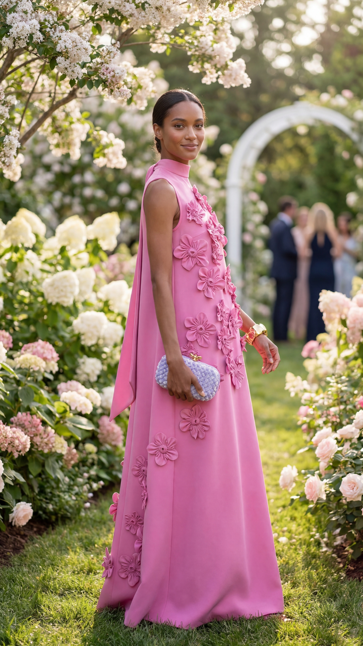 Vestito Lungo Rosa da Cerimonia