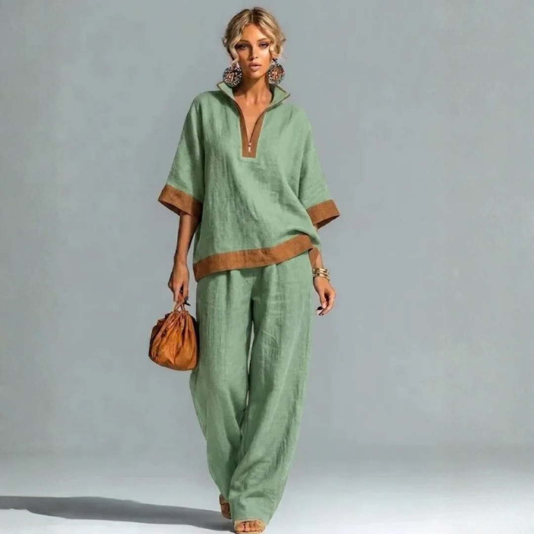 Completo Pantalone con Collo a Zip
