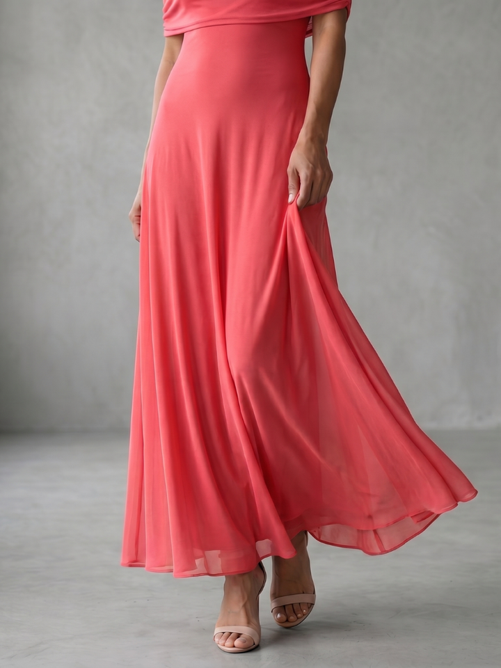Abito Midi con Scollo Bardot