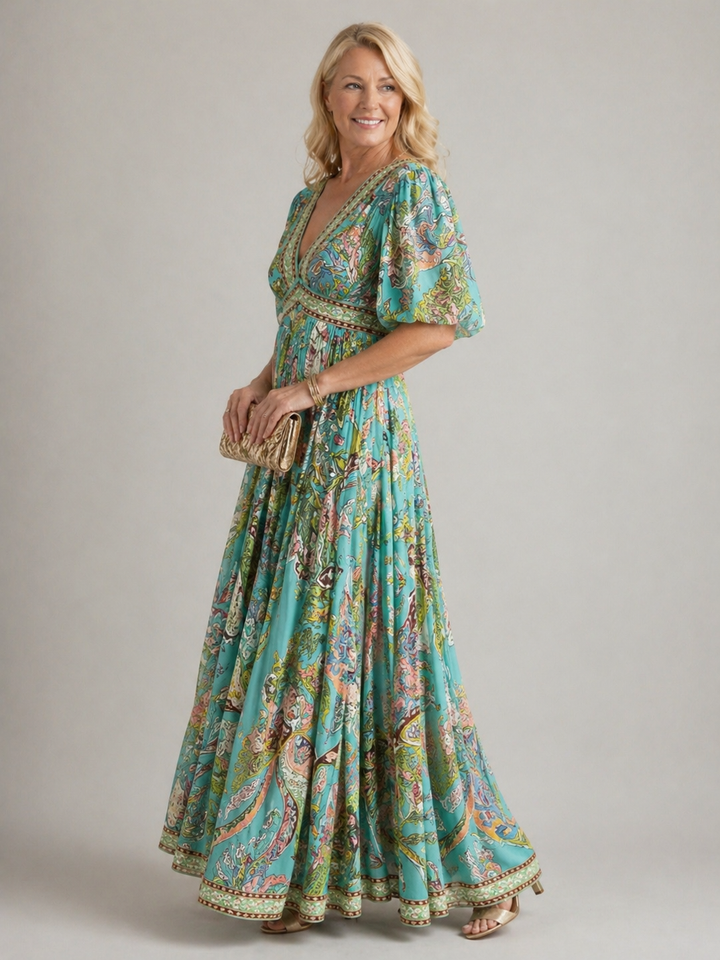 Abito Lungo Stampa Paisley