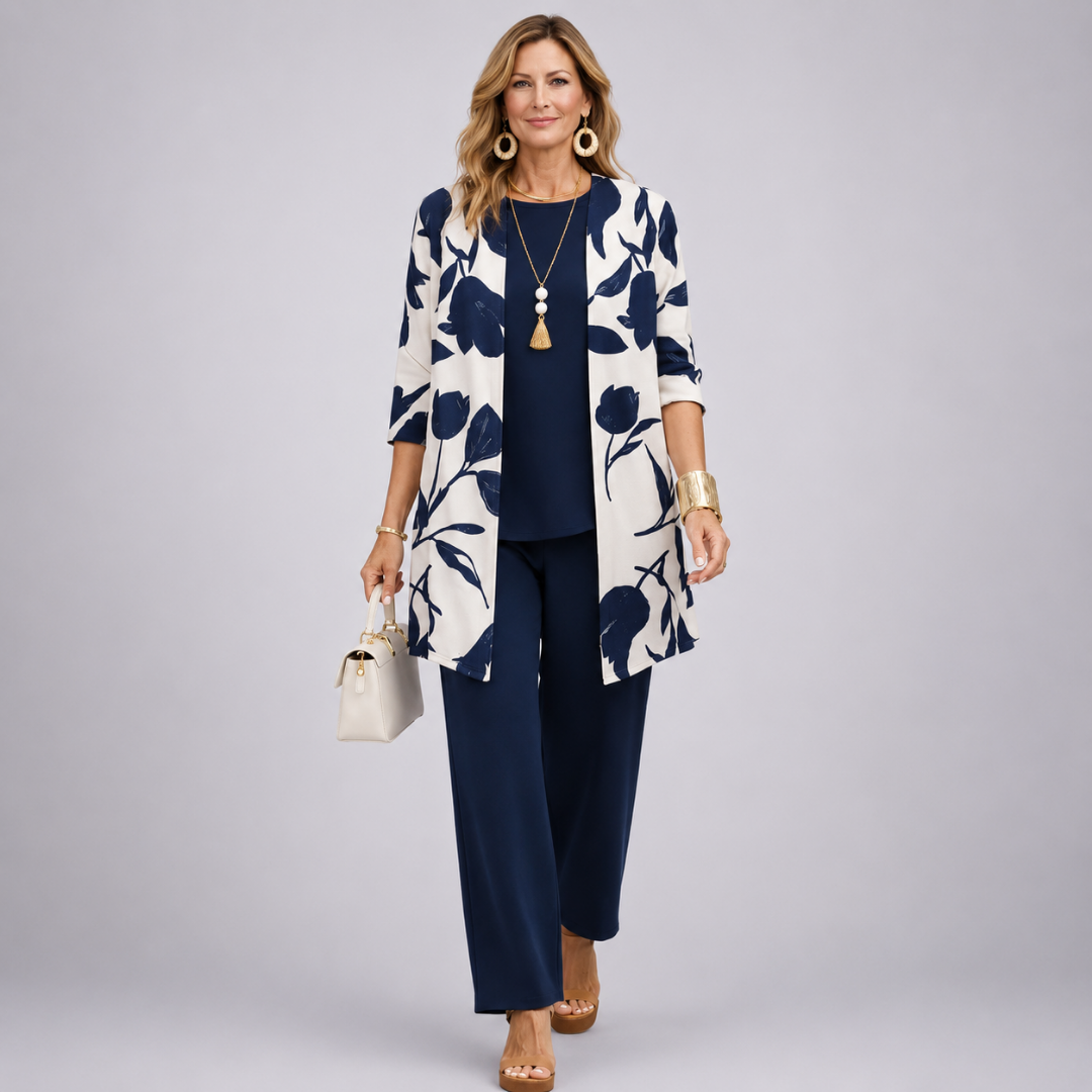 Completo con Cardigan e Pantalone Largo
