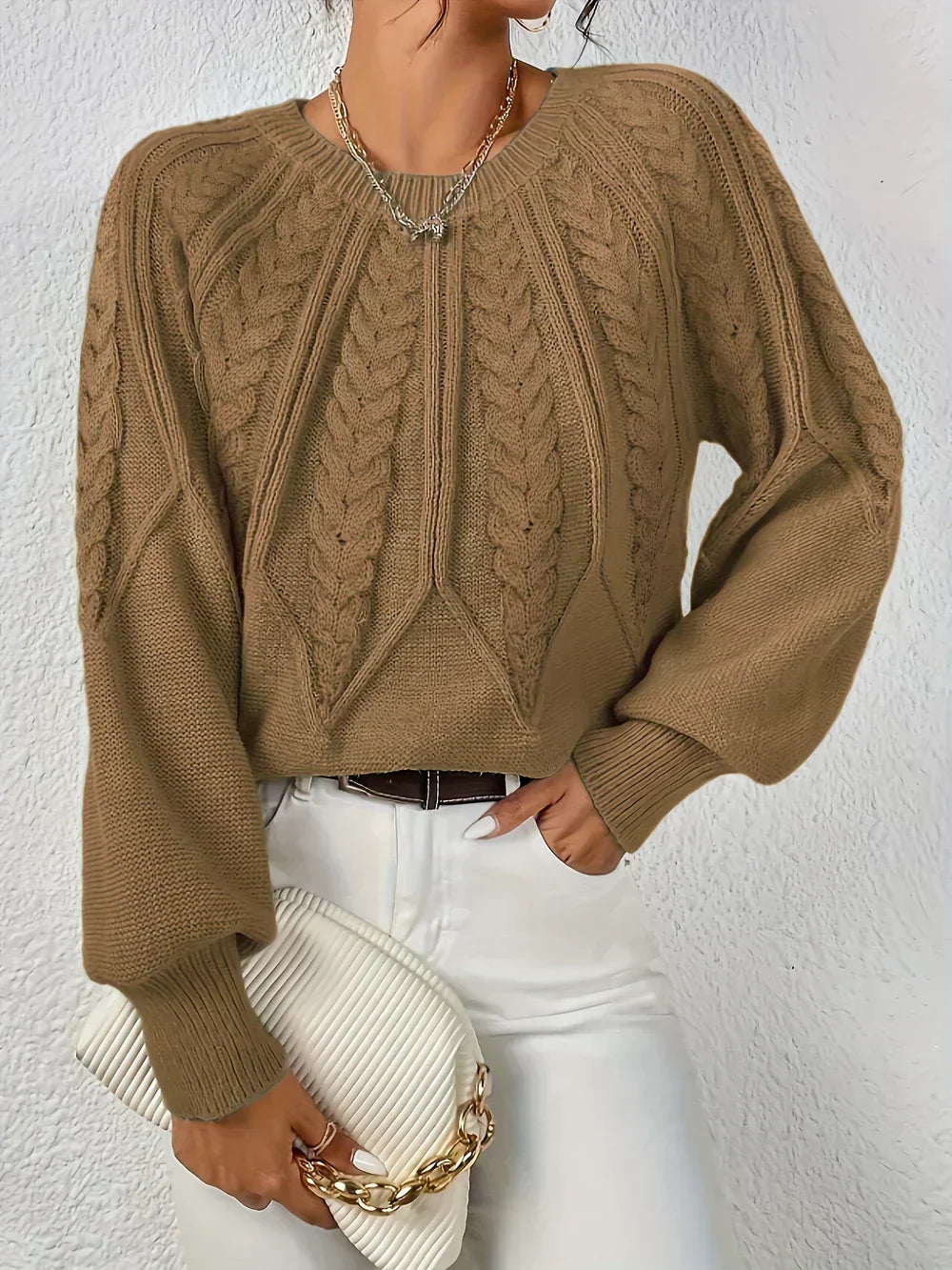 Maglione Lavorato a Trecce