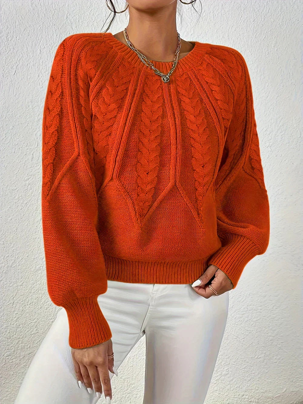 Maglione Lavorato a Trecce
