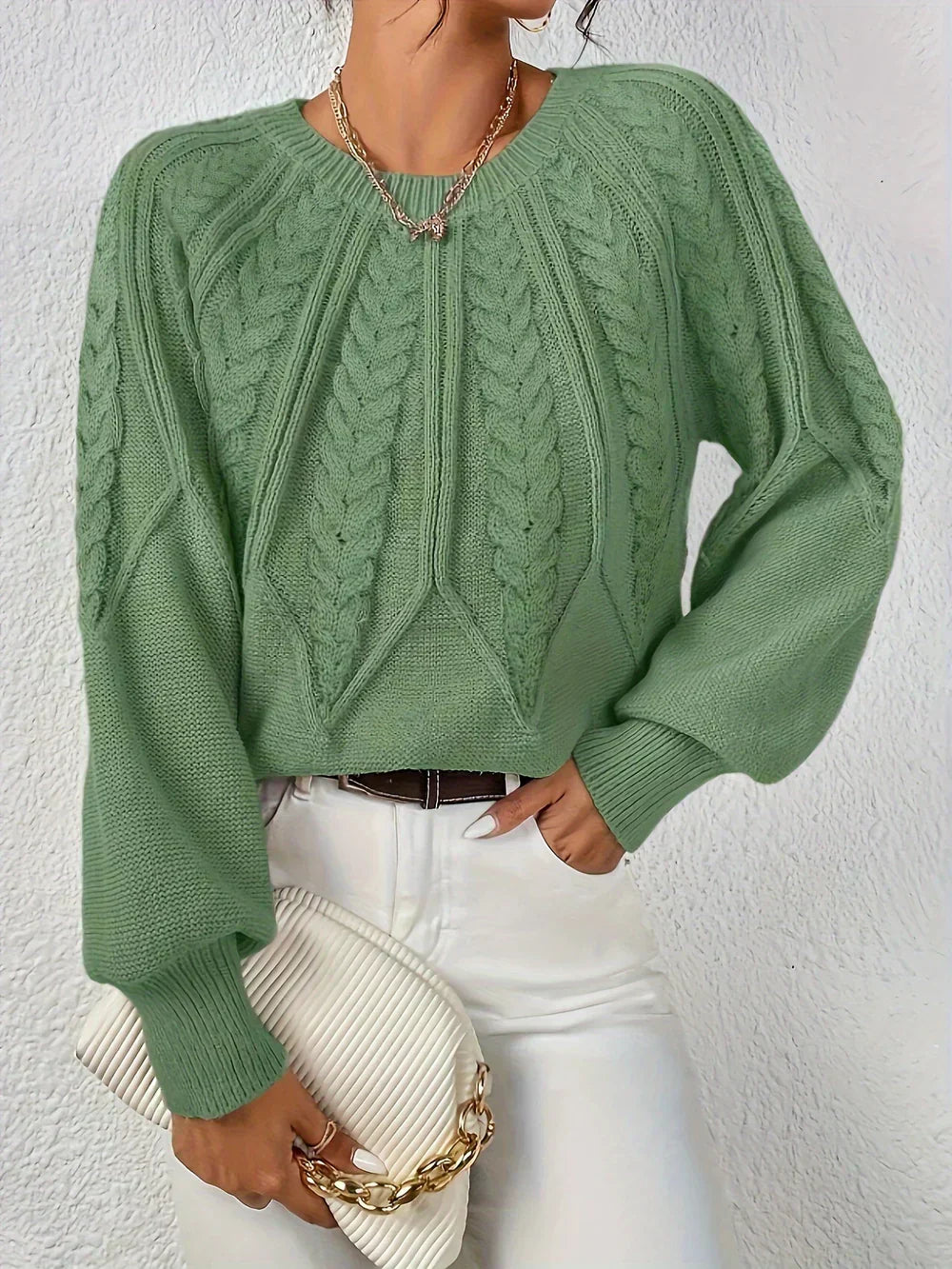 Maglione Lavorato a Trecce