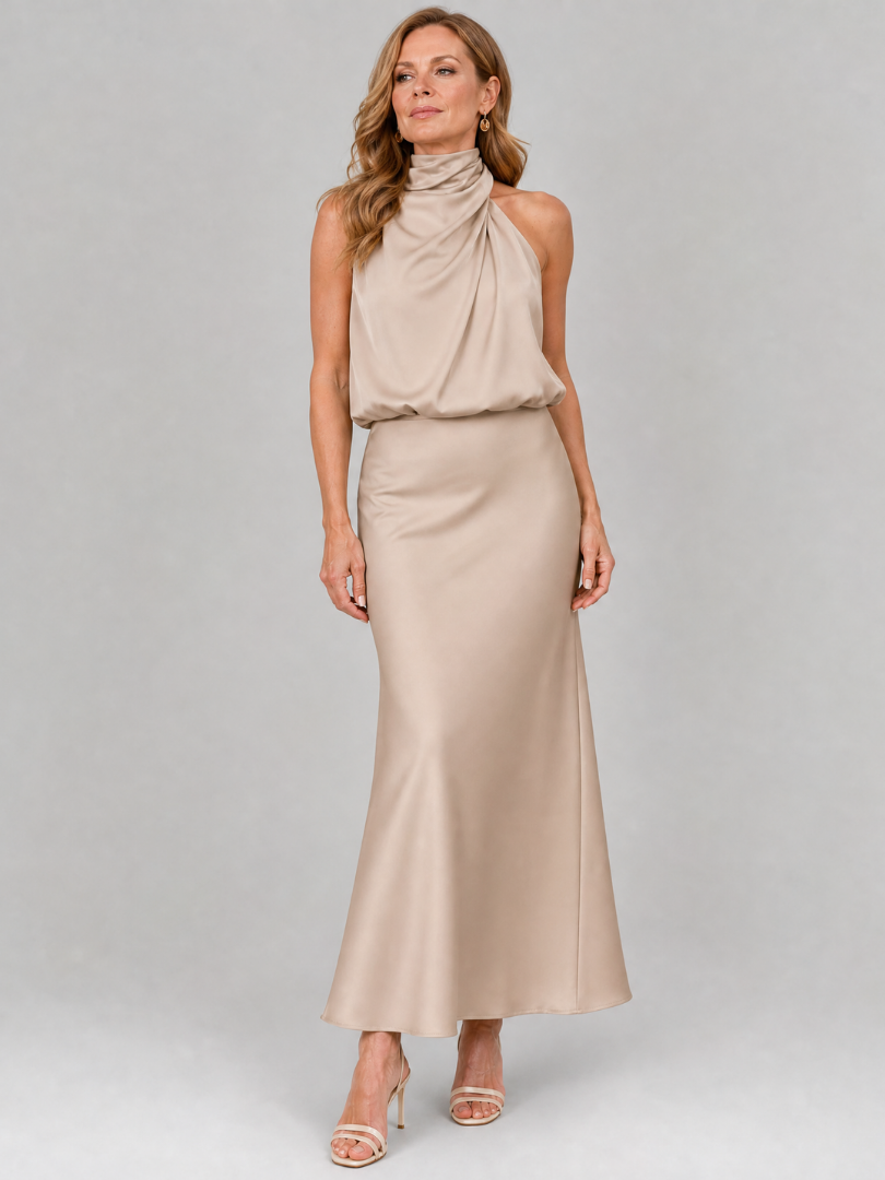 Abito Midi con Scollo Halter