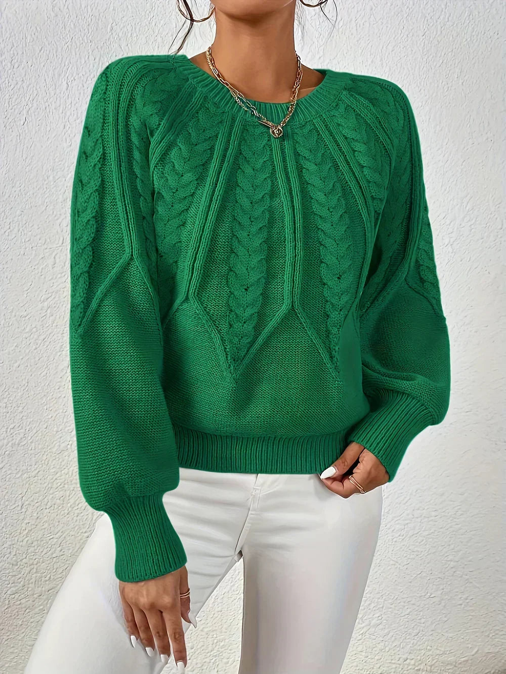 Maglione Lavorato a Trecce