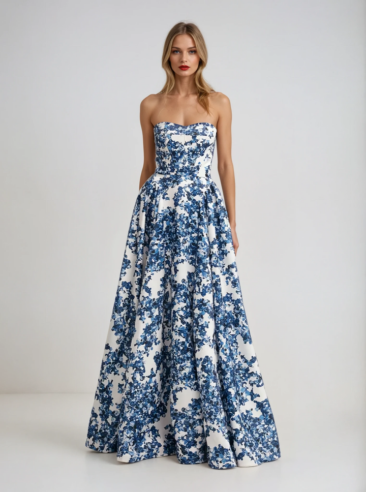 Abito a Bustier Floreale