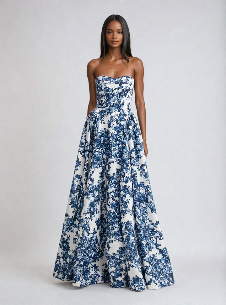 Abito a Bustier Floreale