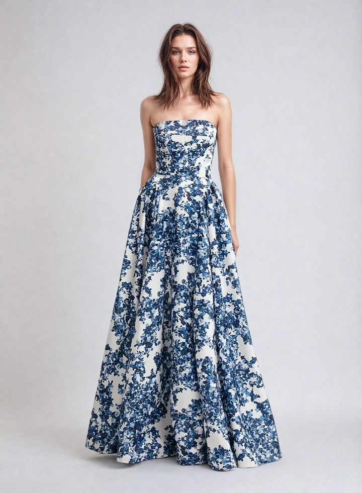 Abito a Bustier Floreale