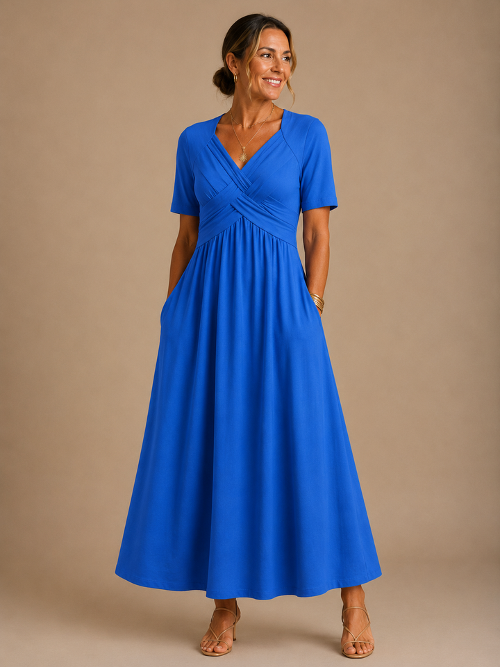 Abito Midi con Busto Drappeggiato