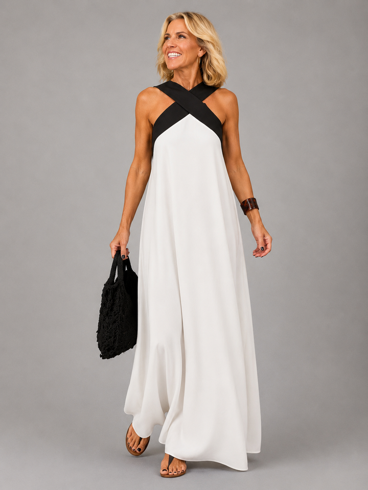 Abito Maxi con Scollo Incrociato