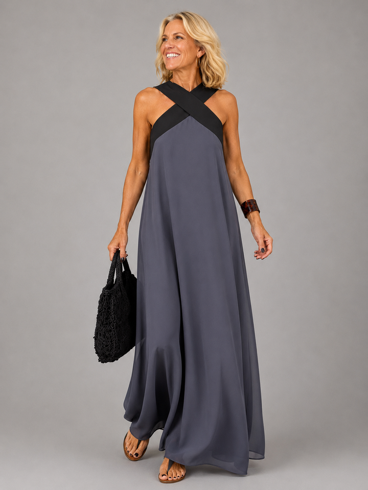 Abito Maxi con Scollo Incrociato