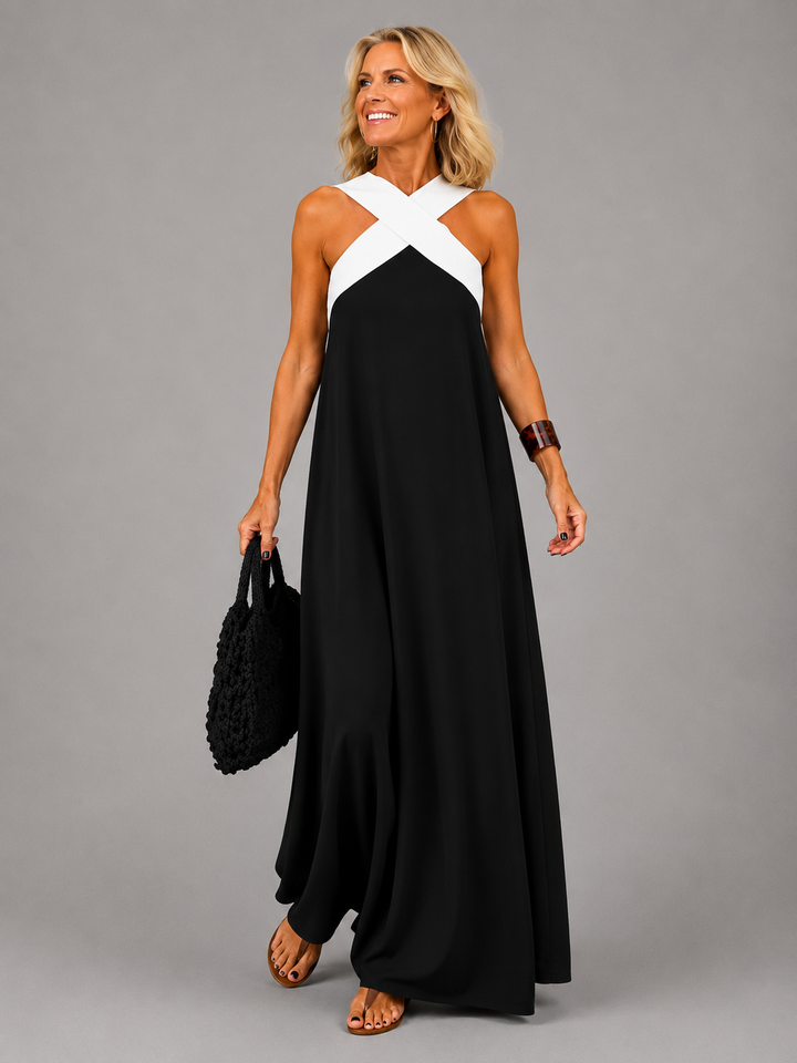 Abito Maxi con Scollo Incrociato