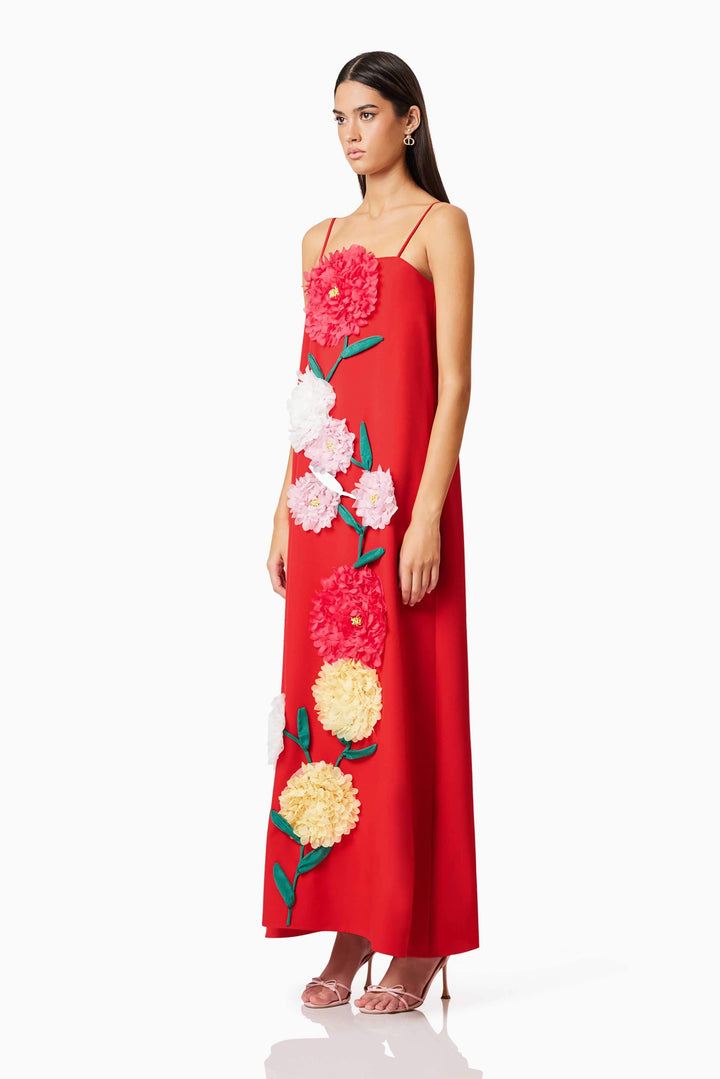 Abito Lungo con Maxi Fiori