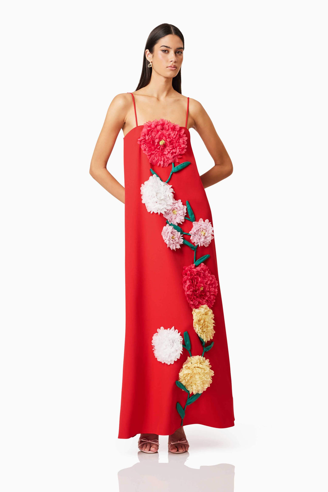 Abito Lungo con Maxi Fiori