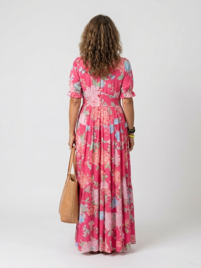 Abito Midi Floreale Stile Impero