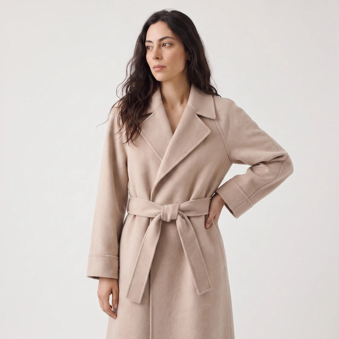 Cappotto Avvolgente con Cintura
