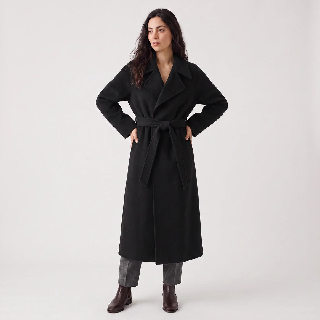 Cappotto Avvolgente con Cintura