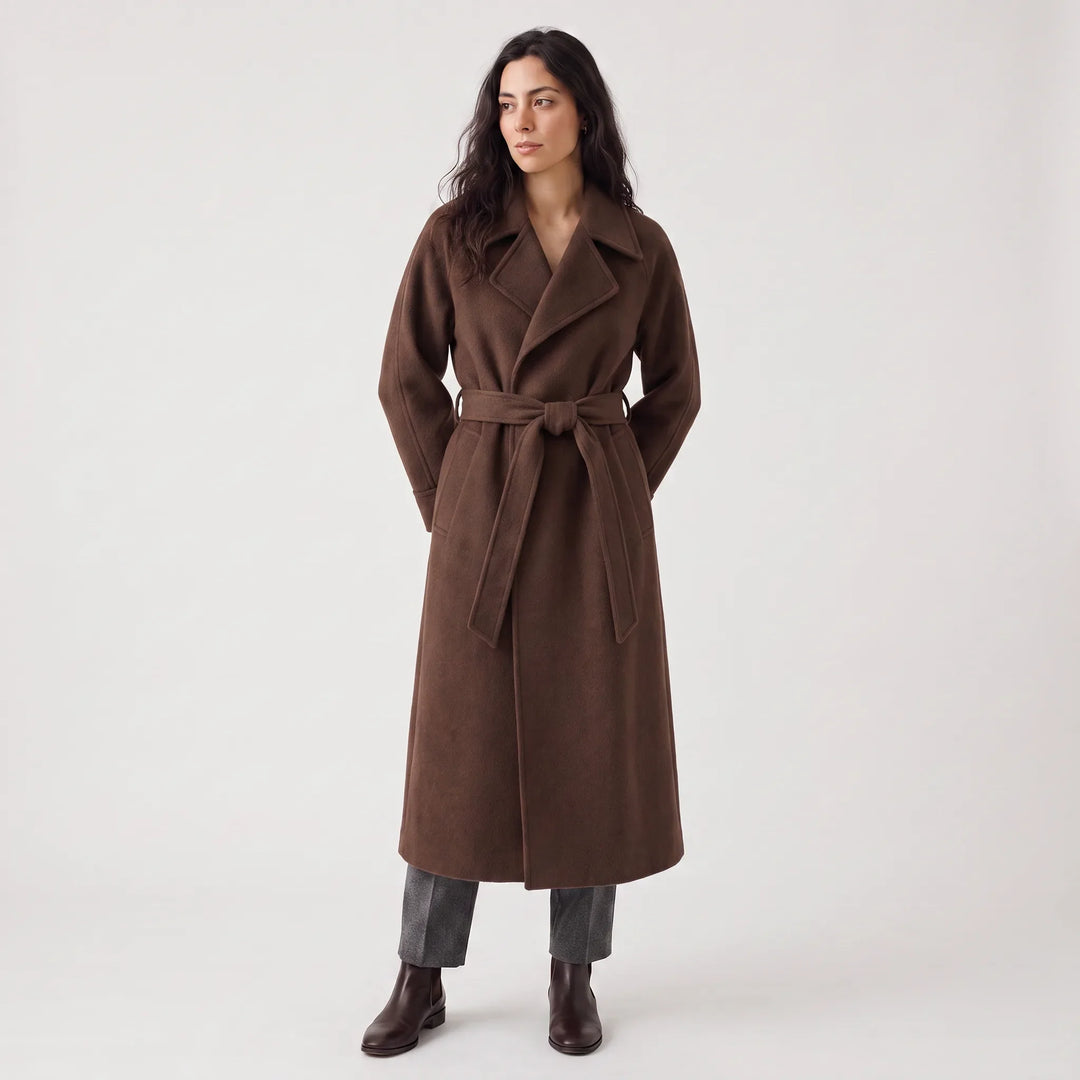 Cappotto Avvolgente con Cintura